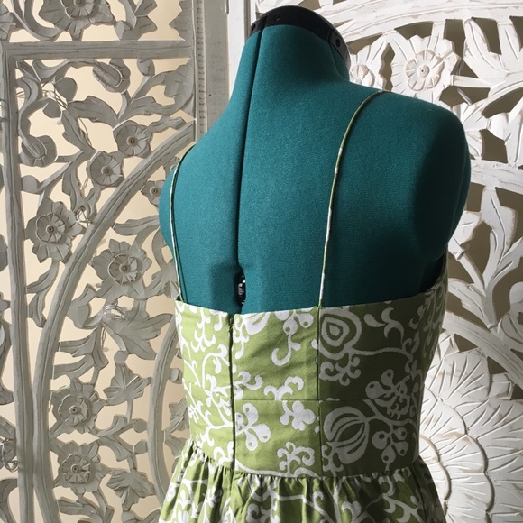 ANN TAYLOR - SILK, Green, Floral, Party Dress - Picture 6 of 8